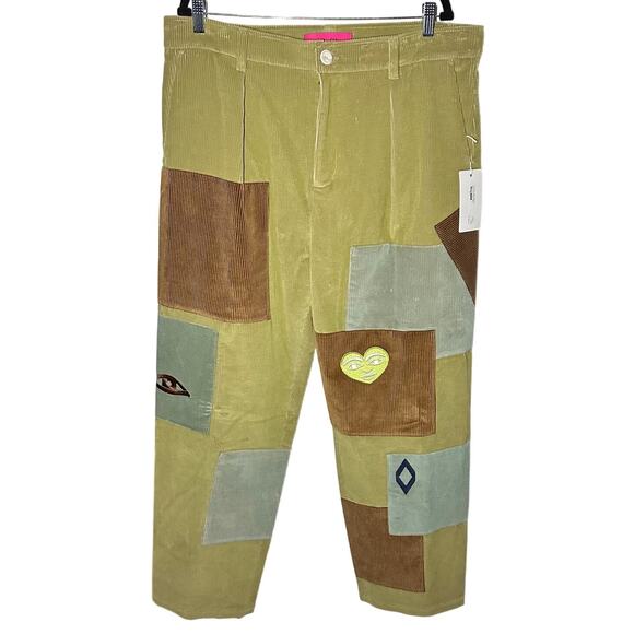 NEW The Elder Statesmen Men's Corduroy Patchwork Pleated Pants Size 36 - Picture 2 of 14